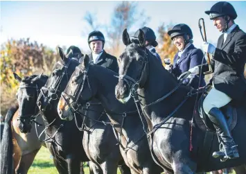  ??  ?? Above: Members of the Household Cavalry and King’s Troop visit to sharpen their riding skills—and their courage. Below: Amateur whipper-in and eventer Angus Smailes