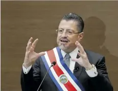  ?? ?? El nuevo presidente de Costa Rica Rodrigo Chaves.