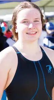  ??  ?? Alexandra Nicholson was all smiles after her 100m freestyle event.