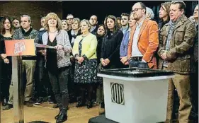  ?? TONI ALBIR / EFE ?? Meritxell Borràs reapareció ayer en la campaña de JxCat