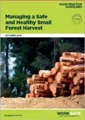  ??  ?? The Good Practice Guideline for woodlot harvesting published by WorkSafe NZ.