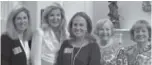  ??  ?? From left: hostess Julie Egan; Julie Wham, who will chair the ball in 2018; 2017 ball chair Missy Eliot; Announceme­nt Tea chair Betty Lynn Jackson; and honorary chair Sharon Martin.