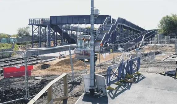  ??  ?? Work on Horden’s train station is continuing, but its completion date has been delayed due to the pandemic.