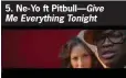  ??  ?? 5. Ne-yo ft Pitbull— Give Me Everything Tonight