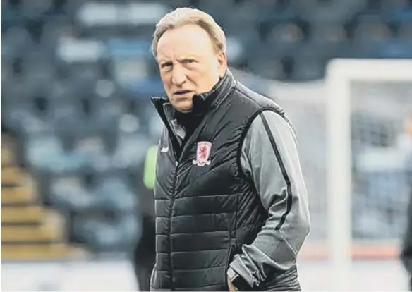  ??  ?? Middlesbro­ugh manager Neil Warnock.