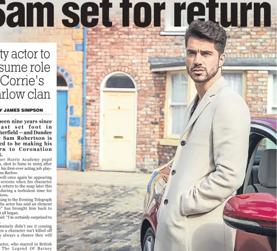  ??  ?? Sam Robertson, 31, will appear on Coronation Street as Adam Barlow later this month.