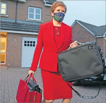  ??  ?? Nicola Sturgeon leaves her Glasgow home to attend the Holyrood inquiry on March 3