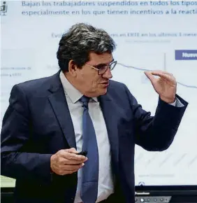  ?? EMILIO NARANJO / EFE ?? El ministre d’Inclusió i Seguretat Social, José Luis Escrivá