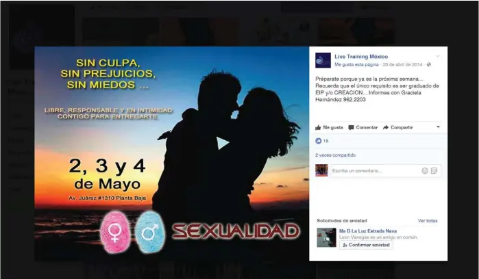  ??  ?? Página en Facebook de Live Training México.