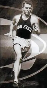  ?? SUBMITTED PHOTO — WELLNESS COUNCIL OF BOYERTOWN ?? The late Jerry Karver runs for Penn State University in the 1940s. The community track at Boyertown Area Senior High School will be dedicated to the local running legend.