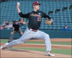  ?? /MICHAEL GARD / POST-TRIBUNE ?? Andrean’s Michael Doolin pitches during the Class 3A state championsh­ip game.