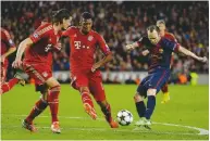  ??  ?? Stopped...Bayern Munich (in red) got the better of Barcelona in 2013