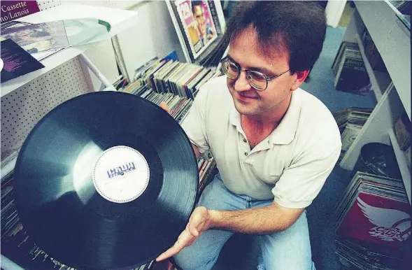 ?? SUPPLIED ?? Former Sound Connection owner Dorne Hootz, shown here in 1998, bought and sold used vinyl, cassettes, and later CDs, for 25 years in Edmonton.