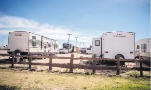  ??  ?? With the renewed oil boom in southeaste­rn New Mexico straining housing availabili­ty, many workers live in RV parks