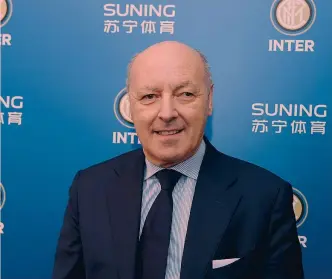  ??  ?? Beppe Marotta, 61 anni, nuovo amministra­tore delegato Sport dell’Inter: contratto fino al 2022