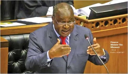  ?? /RSA PARLIAMENT ?? Finance Minister Tito Mboweni