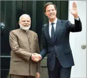  ??  ?? PM Modi with his Dutch counterpar­t, Mark Rutte (2017)