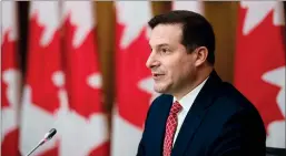  ?? CP FILE PHOTO ?? Minister of Immigratio­n, Refugees and Citizenshi­p Marco Mendicino holds a press conference in Ottawa on Nov. 12, 2020.