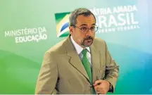  ?? MARCELO CAMARGO/AGÊNCIA BRASIL ?? Verba. ‘Vão ter de aderir ao Future-se’, disse Weintraub