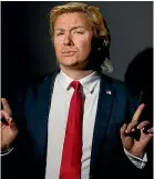  ?? STUFF ?? Comedian Alexander Sparrow has been performing as Donald Trump for four years but plans to retire the character as of tomorrow.