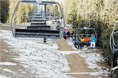  ??  ?? ABOVE: Ski Santa Fe has received little snow since opening this month, but officials are holding out hope for the new year.