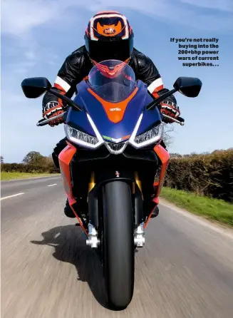  ??  ?? If you’re not really buying into the 200+bhp power wars of current superbikes…
