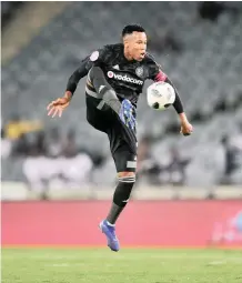  ?? BACKPAGEPI­X ?? HAPPY Jele in action against Baroka FC at Orlando Stadium in midweek.|