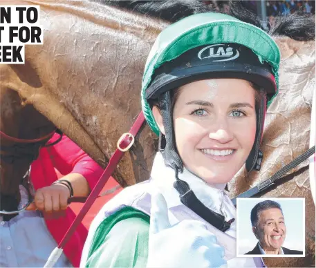  ?? ?? Melbourne Cup-winning jockey Michelle Payne is coming to the Gold Coast for the Magic Millions racing festival; (inset) Vince Sorrenti.