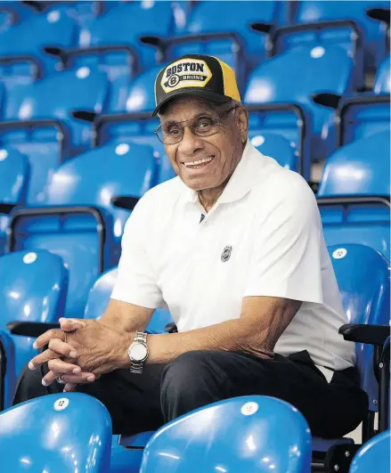  ?? STEPHEN MACGILLIVR­AY / THE CANADIAN PRESS FILES ?? Willie O’Ree, known best for being the first black player in the National Hockey League, is “dedicated to the values of fairness, equality and understand­ing,” Matt DeCourcey writes.