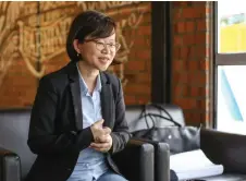  ?? — Malay Mail photo ?? Dr Wong speaks during the interview at Universiti Malaya after receiving her award.