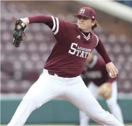  ?? (Photo by Trevor Birchett, MSU athletic communicat­ions, for Starkville Daily News) ?? Konnor Pilkington prepares to deliver a pitch to the plate against the Rebels on Saturday.