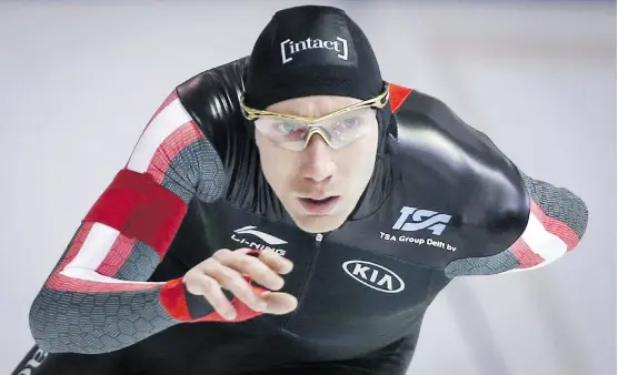  ?? THE CANADIAN PRESS/JEFF MCINTOSH ?? Ted-Jan Bloemen of Canada is peaking at the right time, having posted the fastest times of his career during his last few races.