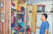  ?? SAMEER SEHGAL/HT ?? Victim showing the wardrobe ransacked by the miscreants at Rani Ka Bagh in Amritsar on Saturday.