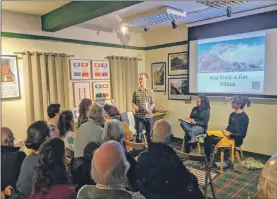  ??  ?? It was standing room only in the Highland Bookshop for the John Muir Trust’s Wild Words event.