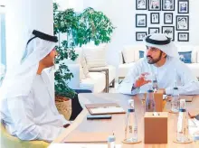  ?? Dubai Media Office ?? Shaikh Hamdan Bin Mohammad and Shaikh Maktoum ■ Bin Mohammad during the review meeting yesterday.