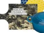  ??  ?? Marble effect bread board, £20, rockettstg­eorge.co.uk