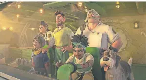  ?? FOTO: DISNEY/DPA ?? Eine abenteuerl­ustige Familie: Ethan Clade (v.l.), Callisto Mal, Searcher Clade, Jaeger Clade und Meridian Clade.