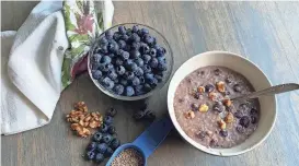  ?? PROVIDED BY ANGELINA LARUE/SPECIAL TO LUBBOCK AVALANCHE-JOURNAL ?? Fortify a bowl of steel-cut oats with more super foods, like blueberrie­s, and your body will be fueled in a way that will give you energy and nutrition like no other.