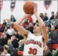  ?? ERIC BONZAR—THE MORNING JOURNAL ?? Brookside guard Jacob Cole sinks a three-point basket.