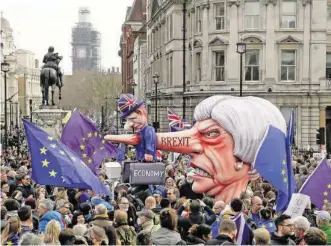  ?? AP ?? An den Protesten in London nahmen laut Organisato­ren mehr als 1 Million Menschen teil.