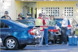  ?? ADAM SACASA/STAFF ?? A fire inside of a Canterbury Palms Apartment in Lauderdale Lakes sent 10 people to a hospital with carbon monoxide poisoning on Thursday.