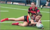  ?? Lawson. Lawson. Photograph: Stephen Photograph: Stephen ?? Left: A try for Poppy McKillop.
There’s no catching Oban Lorne’s Selina Keppie.