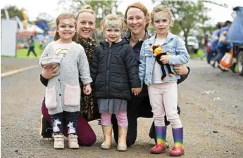  ?? Photo: Kevin Farmer ?? Having a great time are (from left) Adelaide Lugg, Justine Lugg, Florence Tolson, Amanda Tolson and Penny Tolson at the Heritage Bank Toowoomba Royal Show.