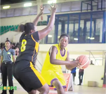  ??  ?? Action recorded in the ongoing Zenith Bank Women's basketball League in the Atlantic Conference