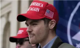  ?? Photograph: Nicole Hester/AP ?? Nick Fuentes, shown in November 2020, had dinner at Mar-a-Lago with Donald Trump and Kanye West. Fuentes has since said the future of the country ‘isn’t Donald Trump’.