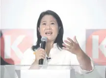  ??  ?? Keiko Fujimori se quedó con la segunda plaza para el balotaje.