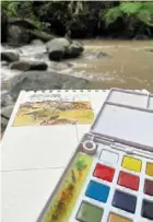  ?? — photos: JAMIE SOLOMON ?? the writer took some time to paint and sketch by the river.