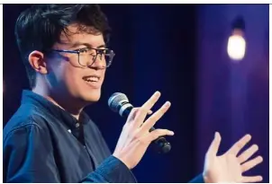  ?? — MARK JOHNSON ?? Comedian Phil Wang is in his element doing stand-up comedy.