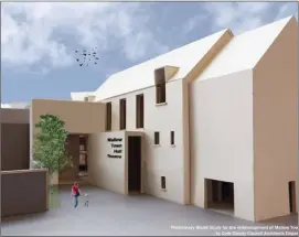  ?? Image courtesy of Cork County Council’s Architect Department. ?? A preliminar­y impression showing the proposed new entrance to the rear of the planned Mallow Town Hall Theatre developmen­t opposite St James’ Church.