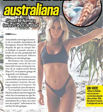 Muere modelo australiana - PressReader